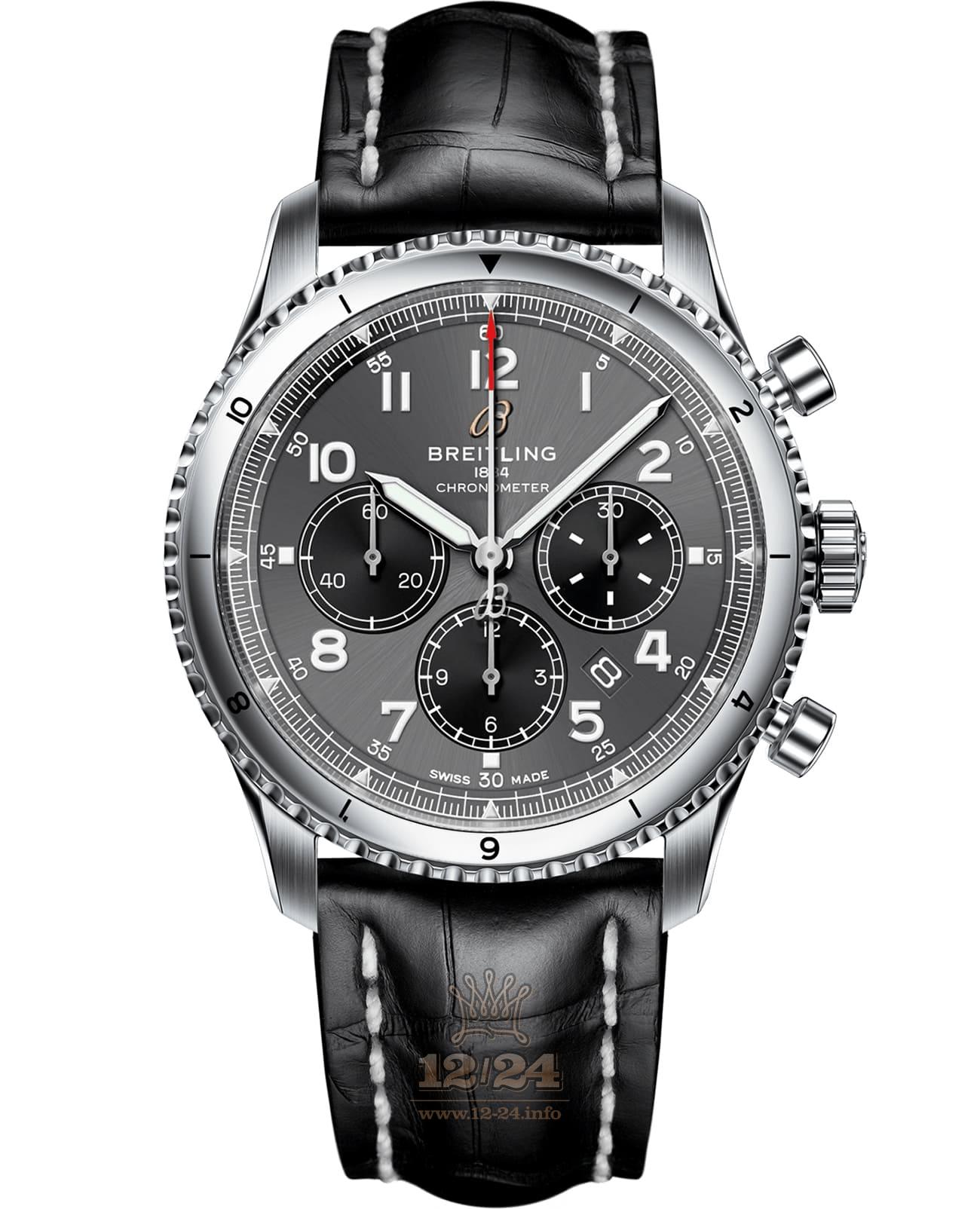 Breitling Classic AVI Watch AB0119131B1P1 43 mm Stainless steel Case Black Dial