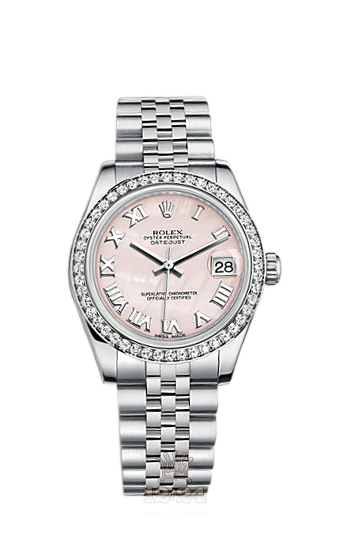 Rolex Lady-Datejust Watch 178384-0028 31 mm Steel / White gold Case Pink Dial