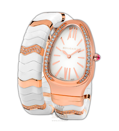 Bvlgari Serpenti Watch 102202 SPP35WGDWCGD1.1T 35 mm Pink gold Case White Dial