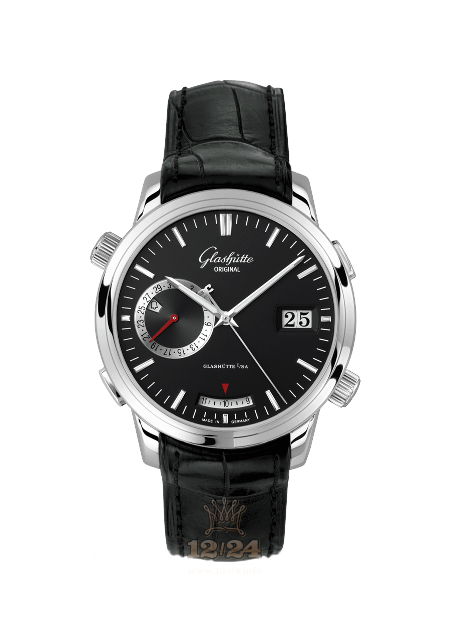 Glashutte Senator Watch 100-13-02-02-50 42 mm Stainless steel Case Black Dial