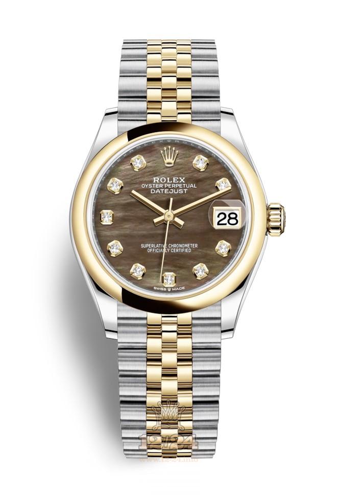 Rolex Datejust Watch 278243-0024 31 mm Stainless steel Yellow gold Case Black Dial