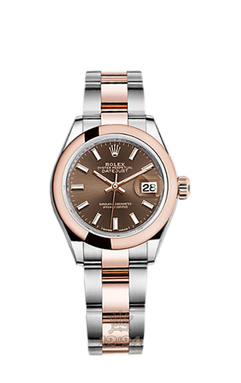 Rolex Lady-Datejust Watch 279161-0018 28 mm Steel / Pink gold Case Brown (chocolate) Dial