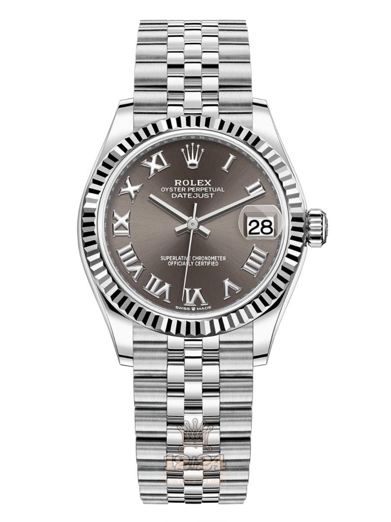 Rolex Datejust Watch 278274-0022 31 mm Stainless steel White gold Case Gray Dial