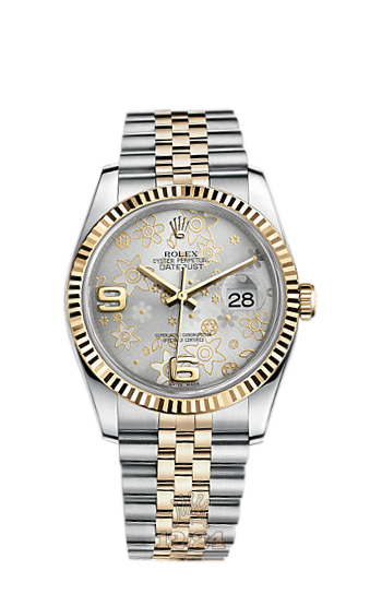 Rolex Datejust Watch 116233-0215 36 mm Steel / Yellow gold Case Silver Dial