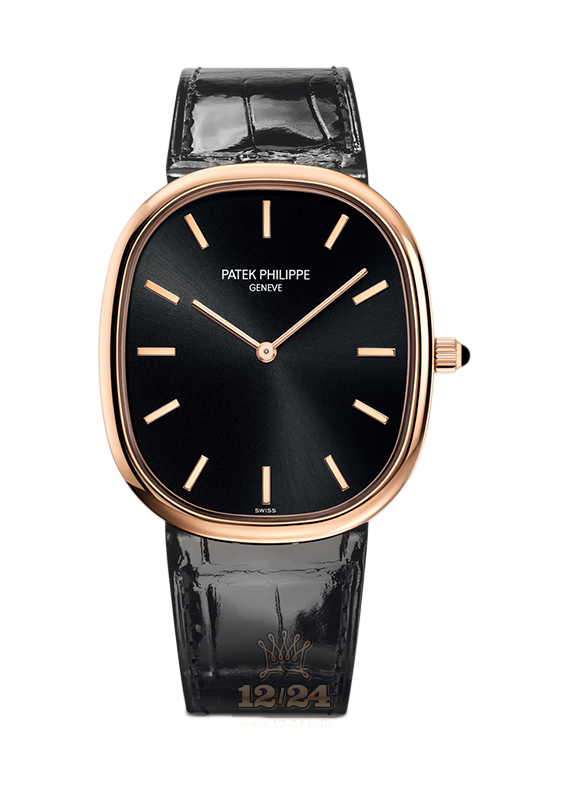Patek Philippe Golden Ellipse Watch 5738R-001 35 mm Pink gold Case Black Dial