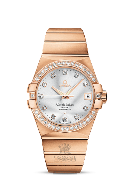 Omega Constellation Watch 123.55.38.21.52.001 38 mm Pink gold Case Silver Dial