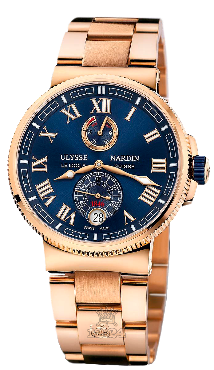 Ulysse Nardin Marine Watch 1186-126-8M/43 43 mm Pink gold Case Blue Dial