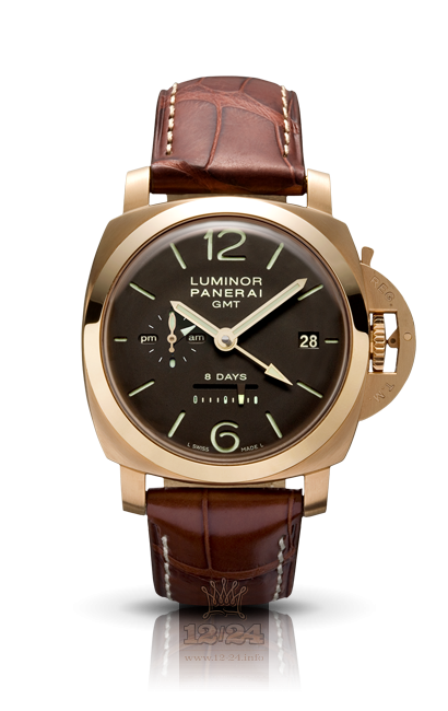 Panerai Luminor 1950 Watch PAM00289 44 mm Red gold Case Brown (chocolate) Dial