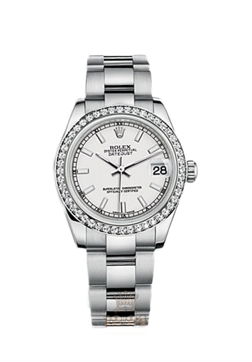 Rolex Datejust Watch 178384-0060 31 mm Steel / White gold Case White Dial