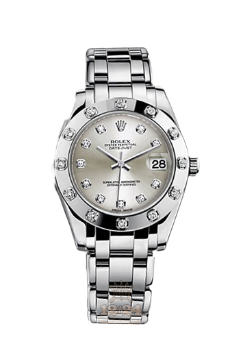 Rolex Pearlmaster Watch 81319-0001 34 mm White gold Case Silver Dial