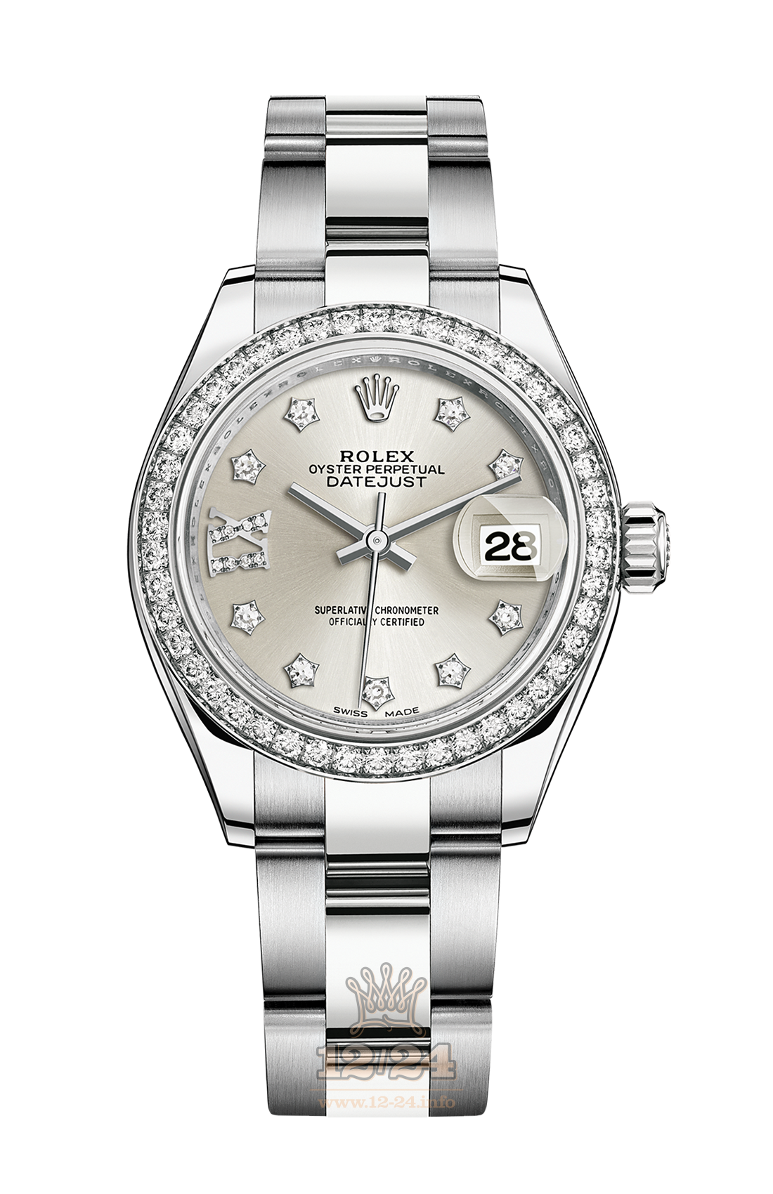 Rolex Datejust Watch 279384rbr-0022 28 mm Steel / White gold Case Silver Dial