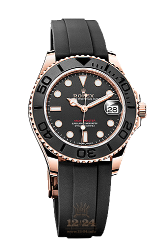 Rolex Yacht-Master Watch 268655-0002 37 mm Pink gold Case Black Dial