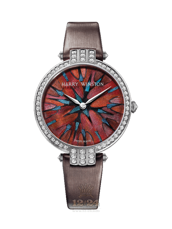 Harry Winston The Premier Collection Watch PRNQHM36WW008 36 mm White gold Case Red Dark blue Dial