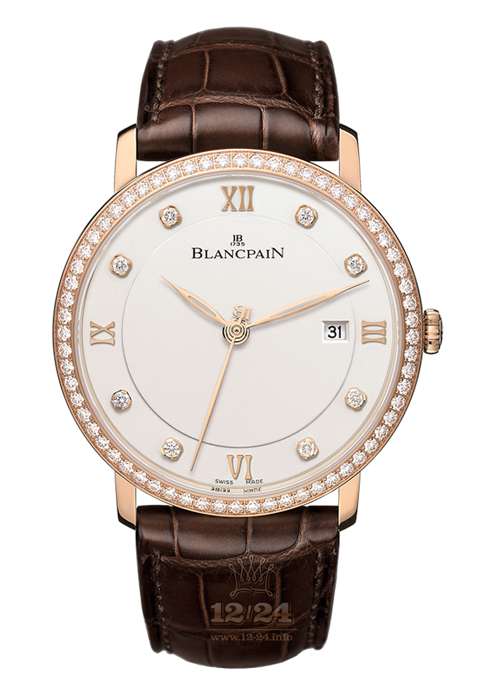 Blancpain Villeret Watch 6651-2987-55B 40 mm Red gold Case White Dial