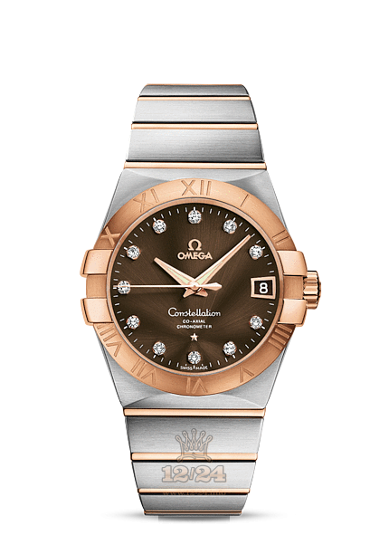 Omega Constellation Watch 123.20.38.21.63.001 38 mm Steel / Pink gold Case Brown (chocolate) Dial
