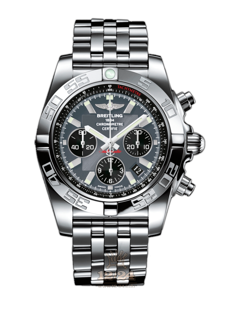 Breitling Chronomat Watch AB011012/F546/375A 44 mm Stainless steel Case Black Gray Dial