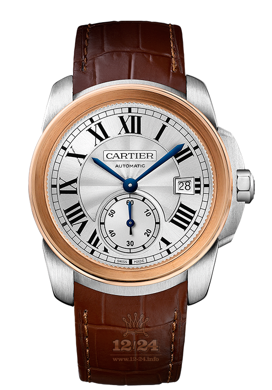 Cartier Calibre de Cartier Watch W2CA0002 38 mm Steel / Pink gold Case Silver Dial