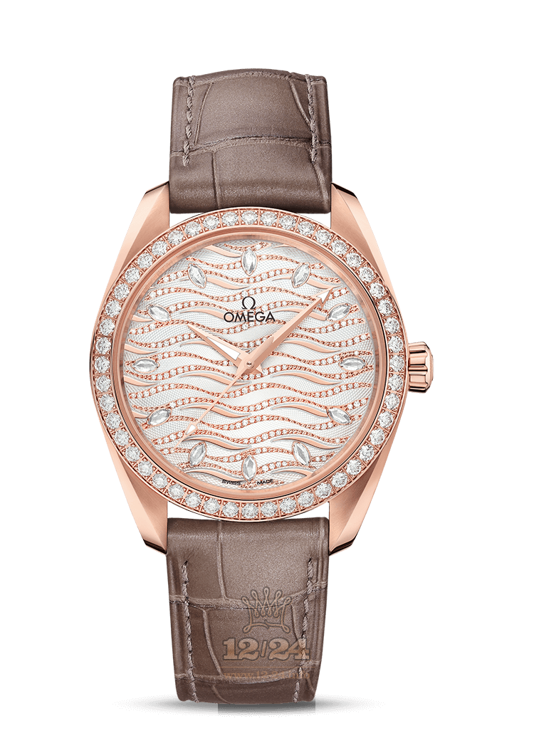 Omega Aqua Terra 150 M Watch 220.58.38.20.99.006 38 mm Pink gold Case Silver Dial
