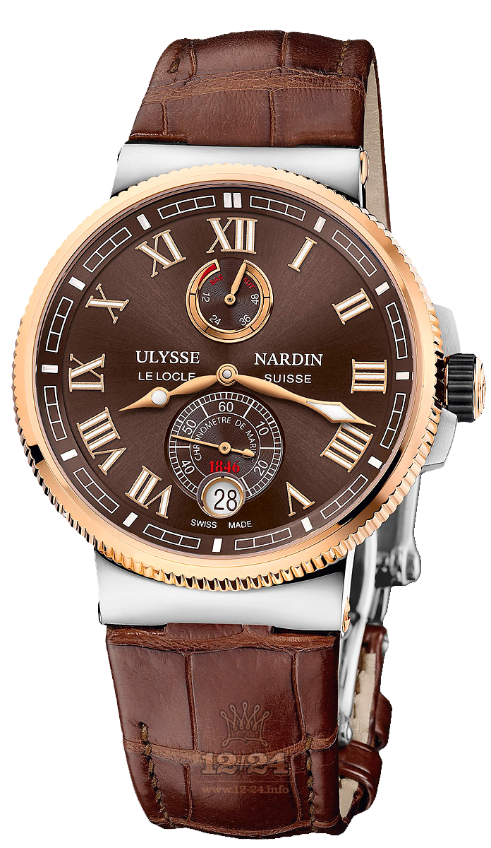 Ulysse Nardin Marine Watch 1185-126/45 43 mm Steel / Yellow gold Case Brown (chocolate) Dial