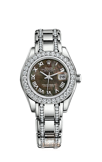Rolex Pearlmaster Watch 80299-0123 29 mm White gold Case Black Dial