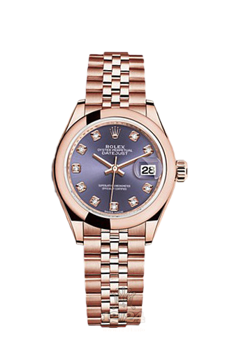Rolex Datejust Watch 279165-0020 28 mm Pink gold Case Dark blue Purple Dial