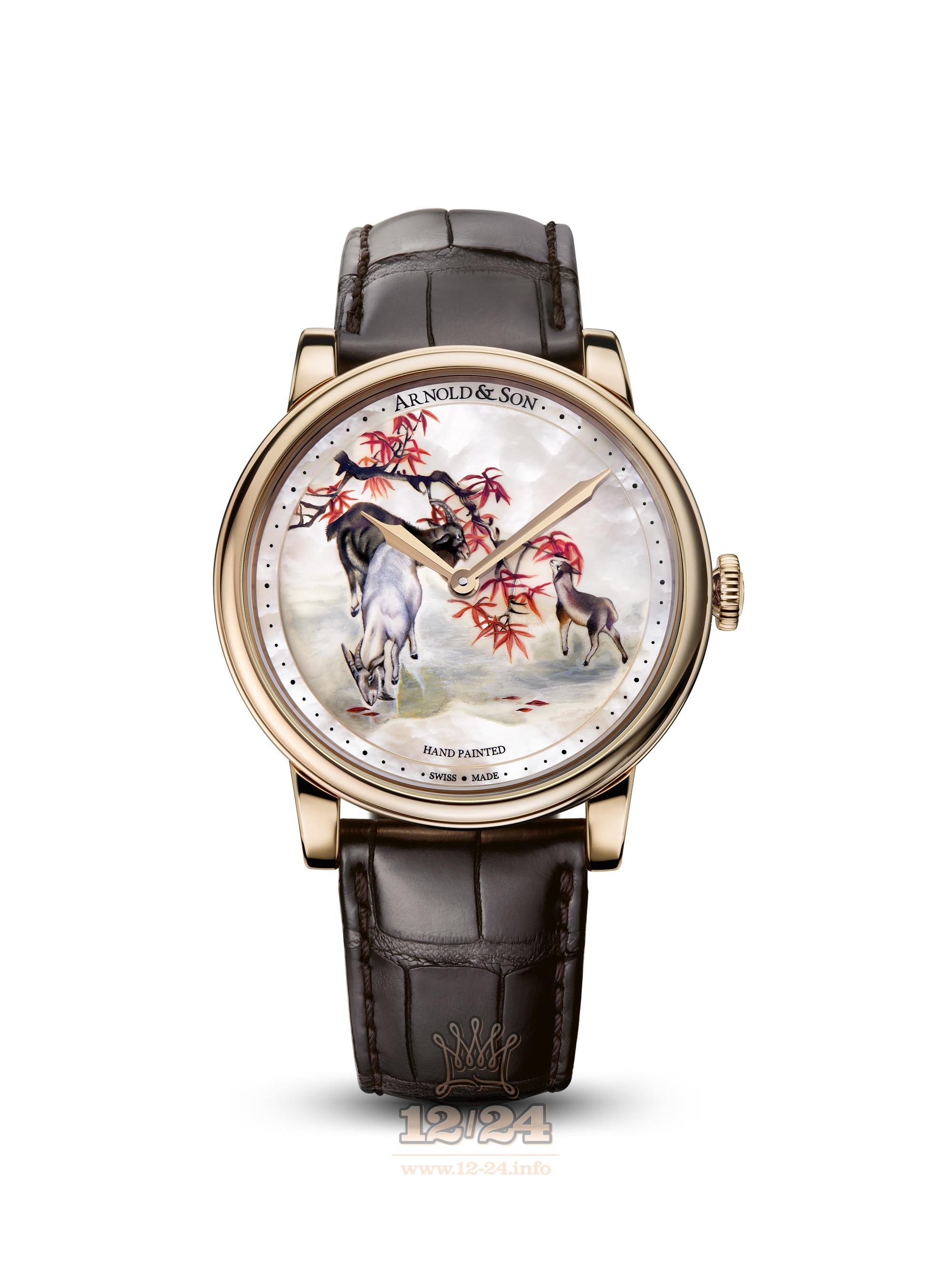 Arnold Son Royal Collection Watch 1LCAP.M07A.C110A Pink gold Case White Painted Dial