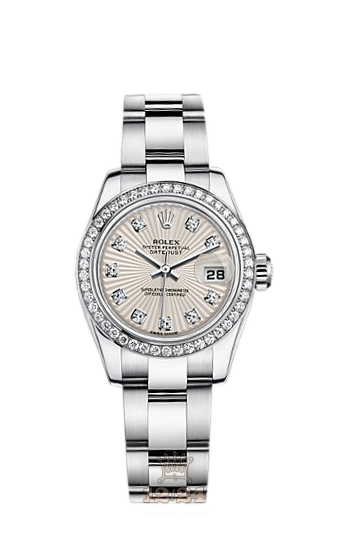 Rolex Lady-Datejust Watch 179384-0012 26 mm Steel / White gold Case Beige Dial