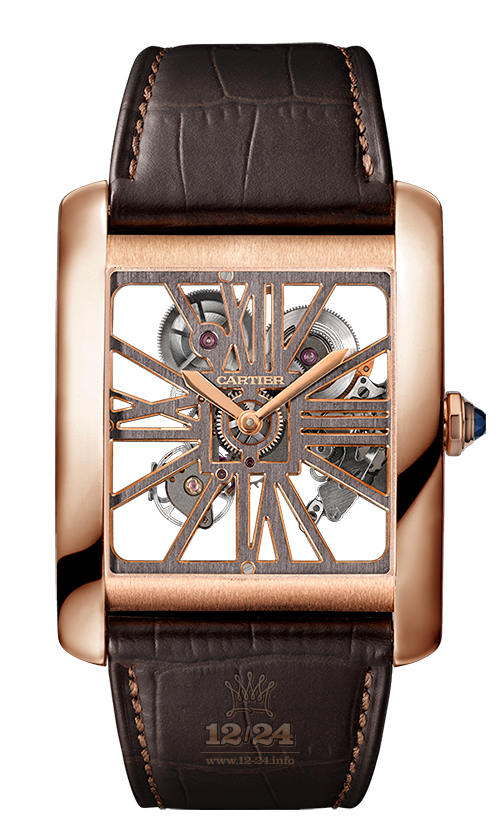 Cartier Tank Watch W5310040 35 mm Pink gold Case Golden Dial