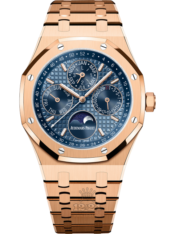 Audemars Piguet Royal Oak Watch 26574OR.OO.1220OR.03 41 mm Pink gold Case Dark blue Dial