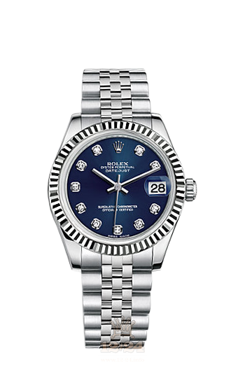 Rolex Datejust Watch 178274-0048 31 mm Steel / White gold Case Dark blue Dial