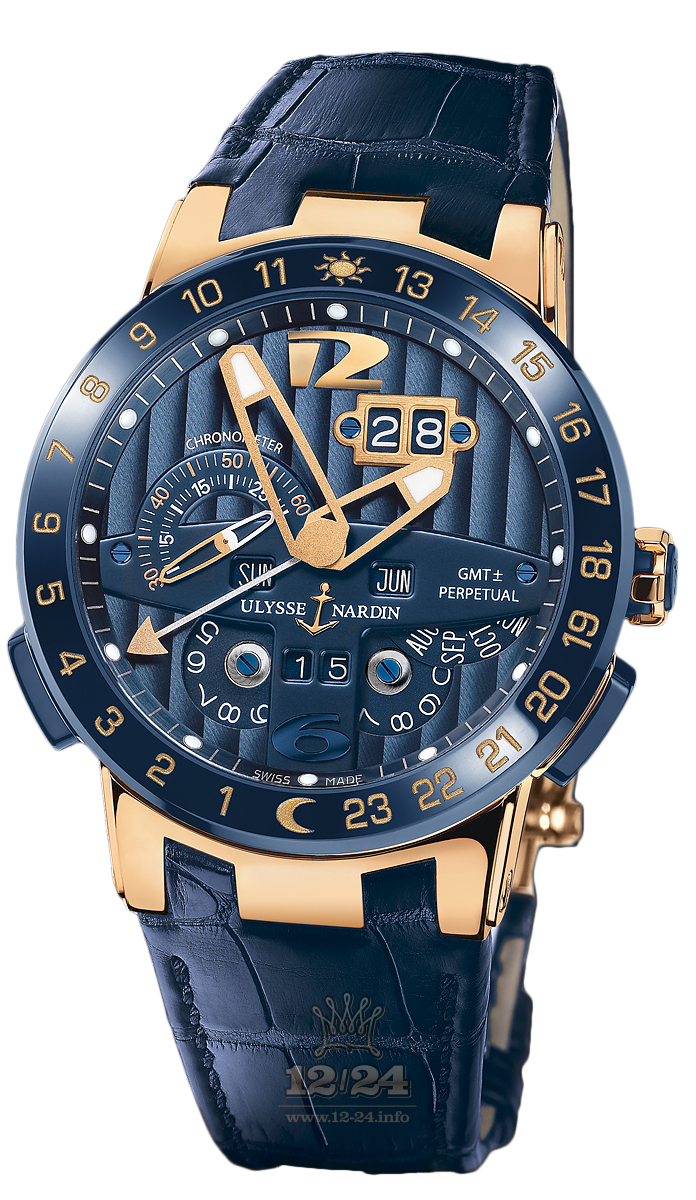 Ulysse Nardin Executive Watch 326-00/BQ 43 mm Pink gold Ceramics Case Blue Dial