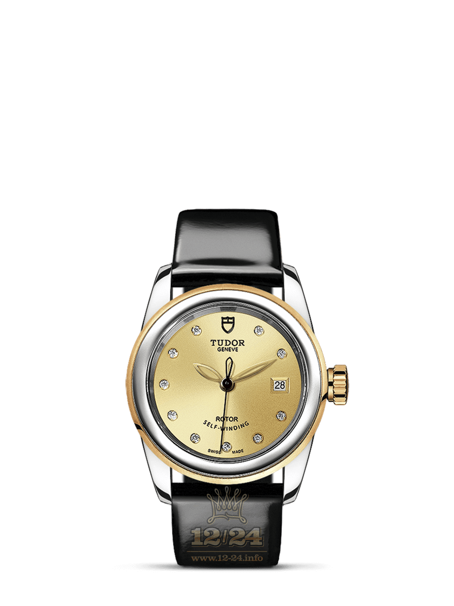 Tudor Glamour Watch M51003-0019 26 mm Stainless steel Yellow gold Case Golden Dial