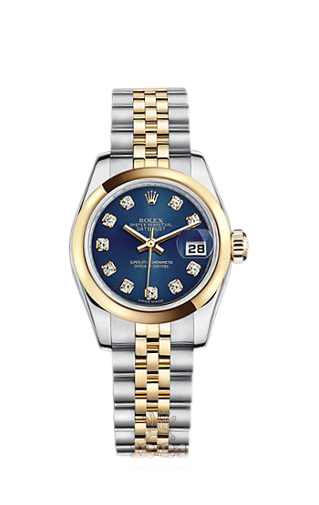 Rolex Lady-Datejust Watch 179163-0090 26 mm Steel / Yellow gold Case Dark blue Dial