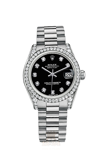 Rolex Datejust Watch 178159-0023 31 mm White gold Case Black Dial