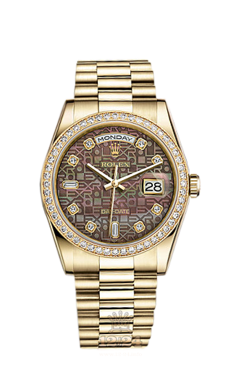 Rolex Day-Date Watch 118348-0026 36 mm Yellow gold Case Black Dial