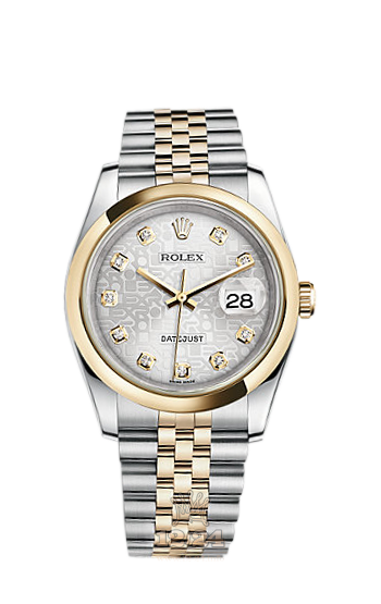Rolex Datejust Watch 116203-0177 36 mm Steel / Yellow gold Case Silver Dial
