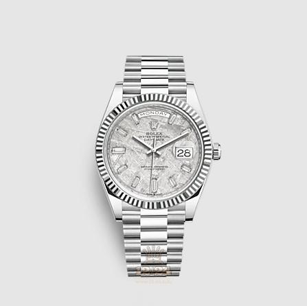 Rolex Day-Date Watch 228236-0011 40 mm Platinum Case Gray Dial