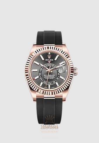 Rolex Sky-Dweller Watch 326235-0006 42 mm Pink gold Case Black Dial