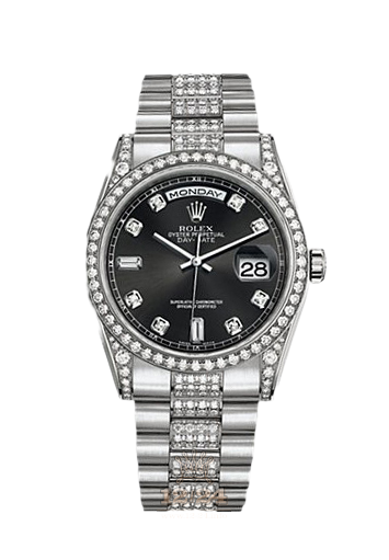 Rolex Day-Date Watch 118389-0022 36 mm White gold Case Black Dial