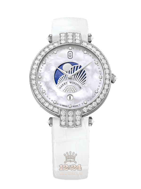 Harry Winston The Premier Collection Watch PRNQMP36WW001 36 mm White gold Case White Blue Dial