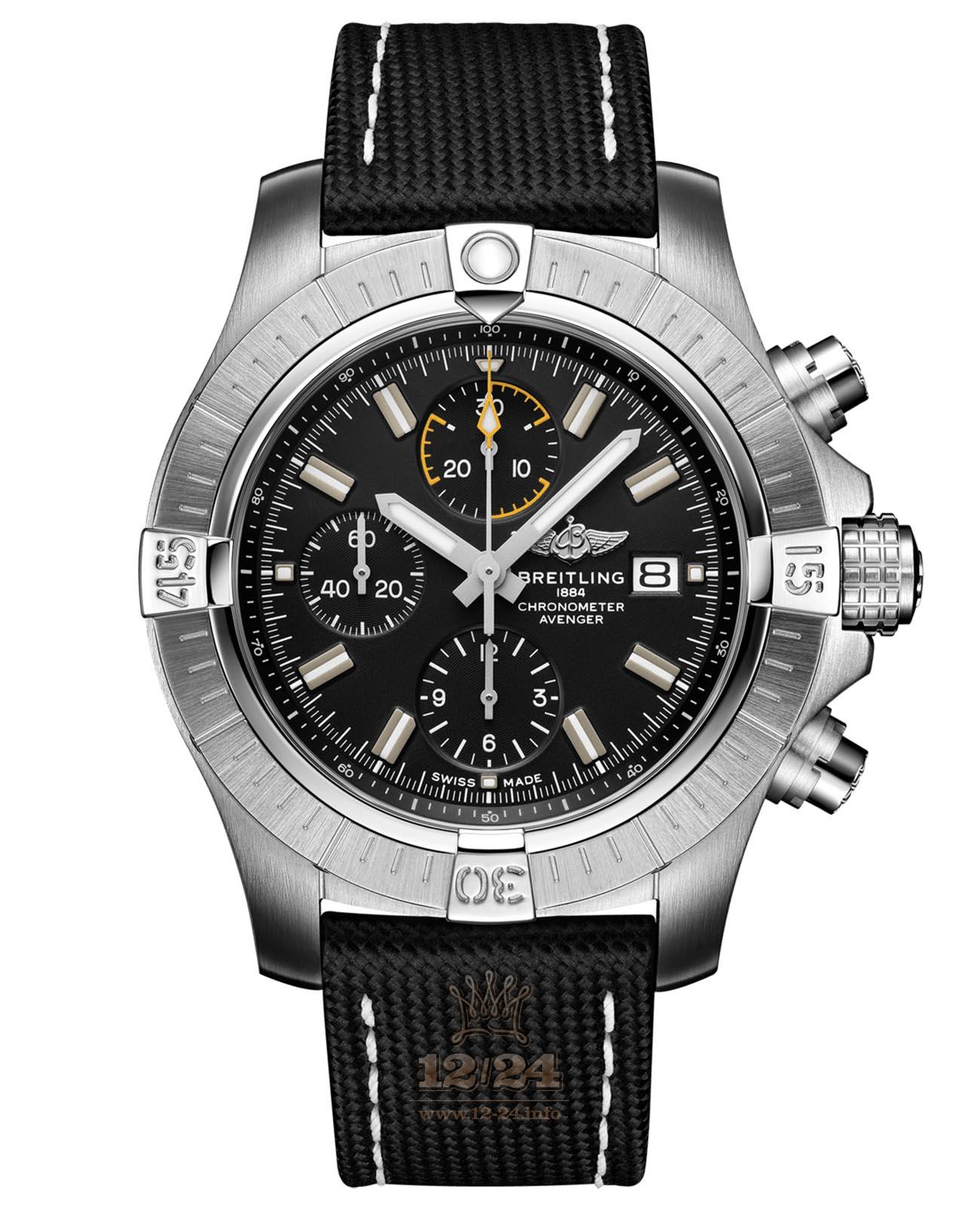 Breitling Avenger Watch A13317101B1X2 45 mm Stainless steel Case Black Dial