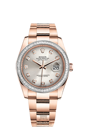 Rolex Datejust Watch 116285bbr-0006 36 mm Pink gold Case Silver Dial