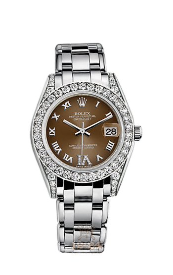 Rolex Pearlmaster Watch 81159-0029 34 mm White gold Case Brown (chocolate) Dial