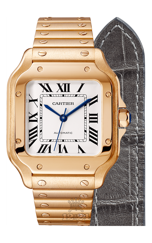 Cartier Santos de Cartier Watch WGSA0008 35 mm Pink gold Case Silver Dial
