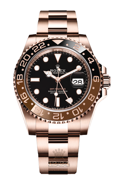 Rolex GMT-Master II Watch 126715chnr-0001 40 mm Pink gold Case Black Dial