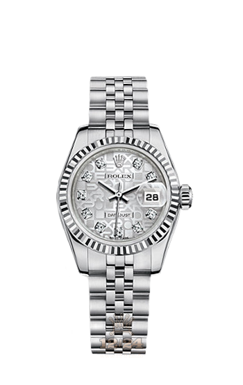 Rolex Lady-Datejust Watch 179174-0032 26 mm Steel / White gold Case Silver Dial