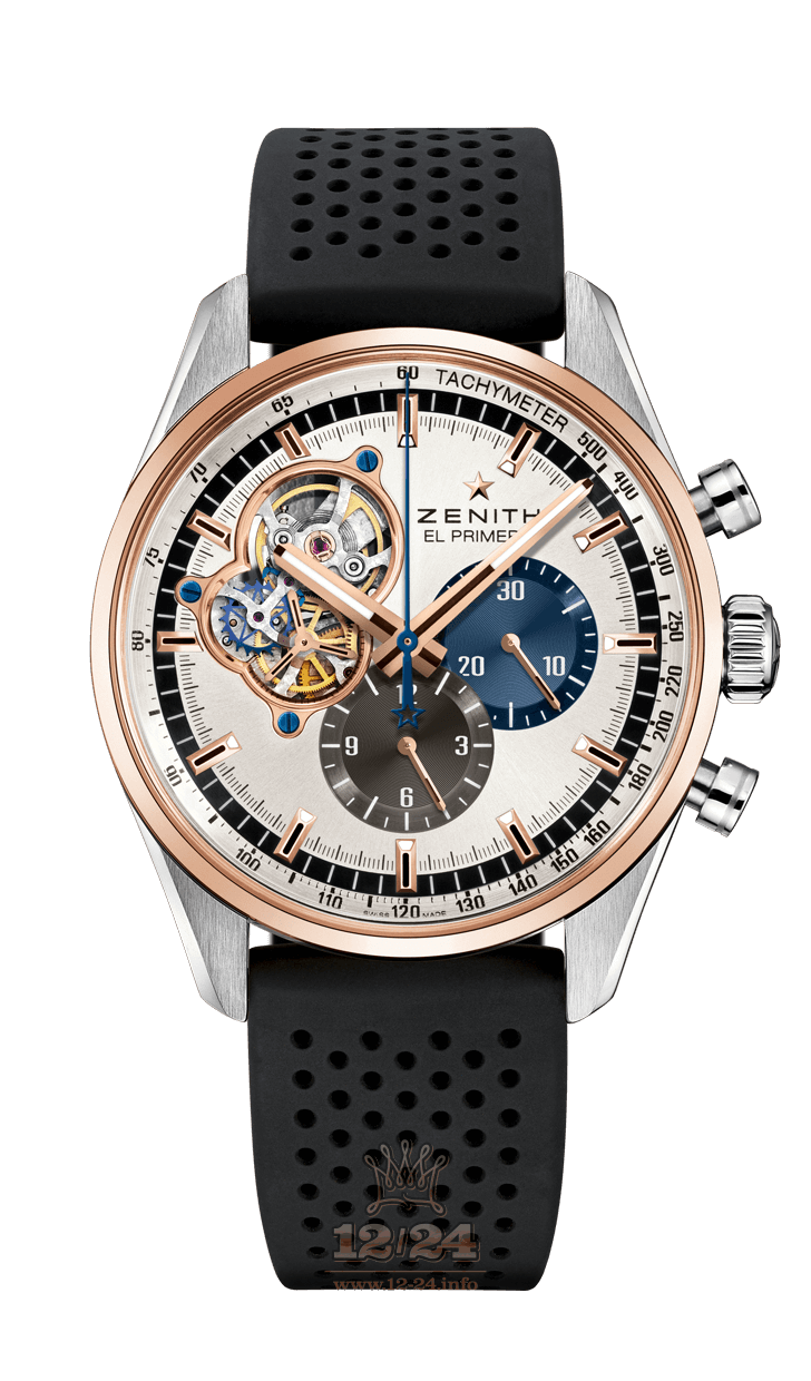 Zenith Chronomaster Watch 51.2080.4061/69.R576 42 mm Steel / Pink gold Case Silver Dial