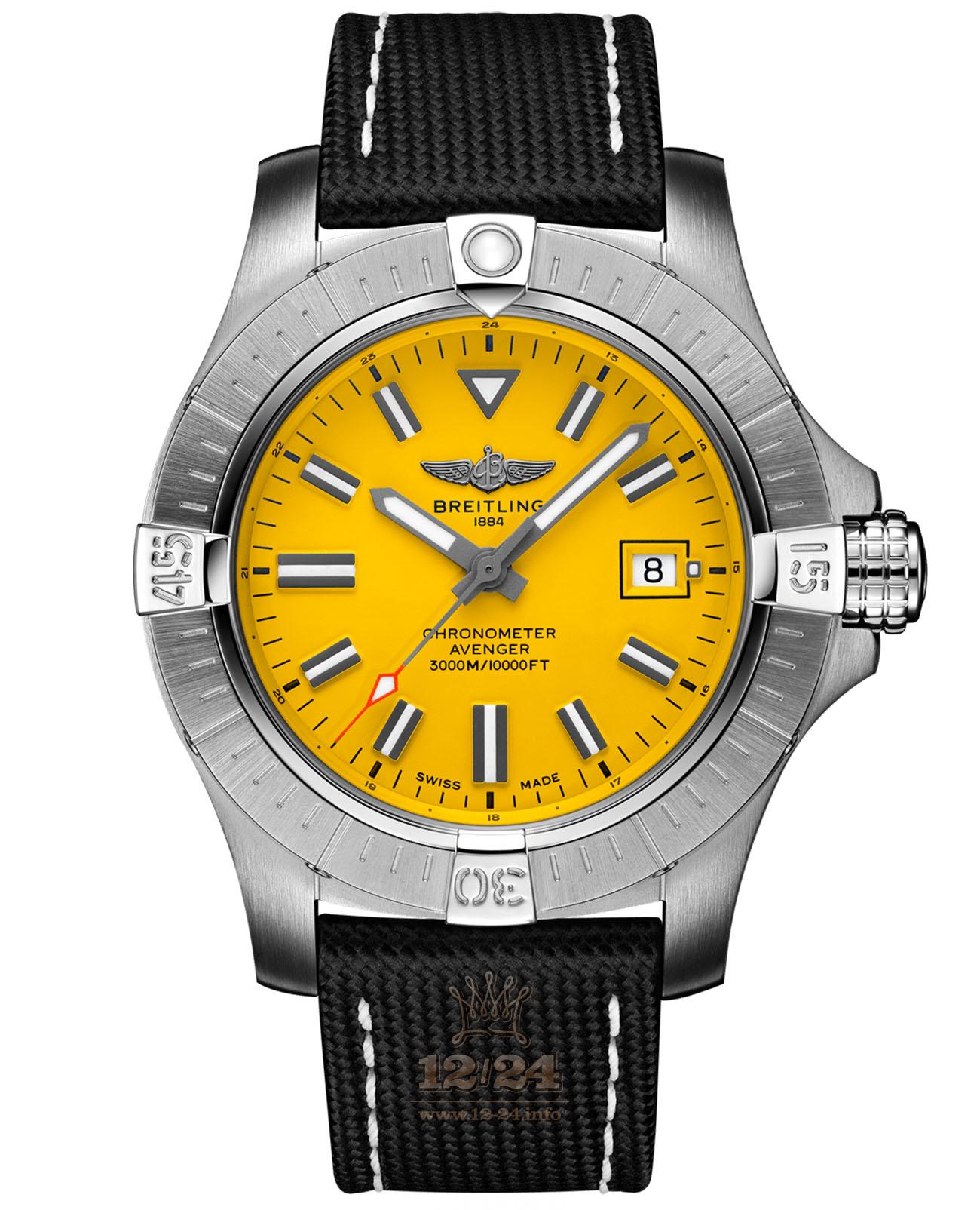 Breitling Avenger Watch A17319101I1X2 45 mm Stainless steel Case Yellow Dial