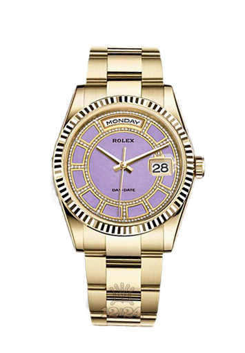 Rolex Day-Date Watch 118238-0439 36 mm Yellow gold Case Purple Dial