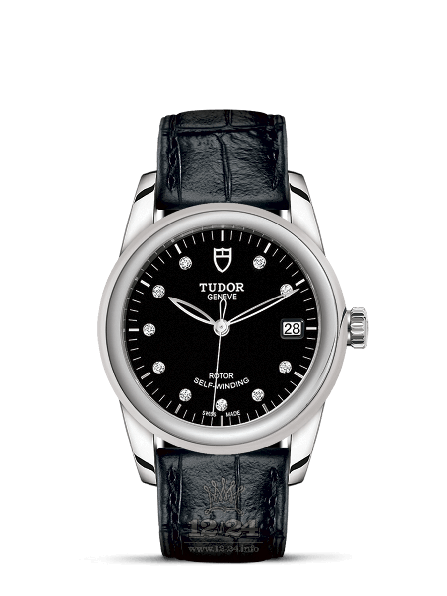 Tudor Glamour Watch M55000-0013 36 mm Stainless steel Case Black Dial
